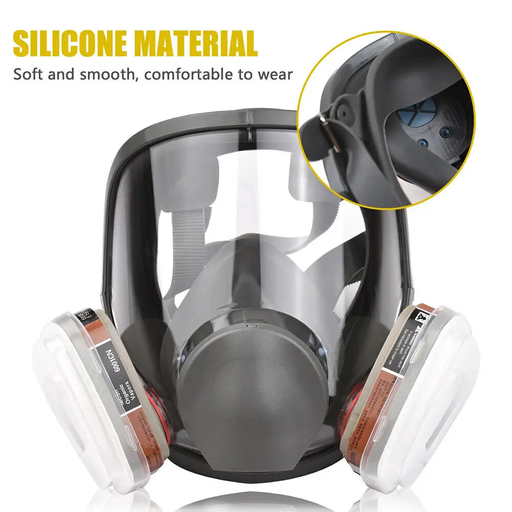 Masque à Gaz Intégral 6800 15 en 1 Pour Vapeurs Chimiques Filtre 95