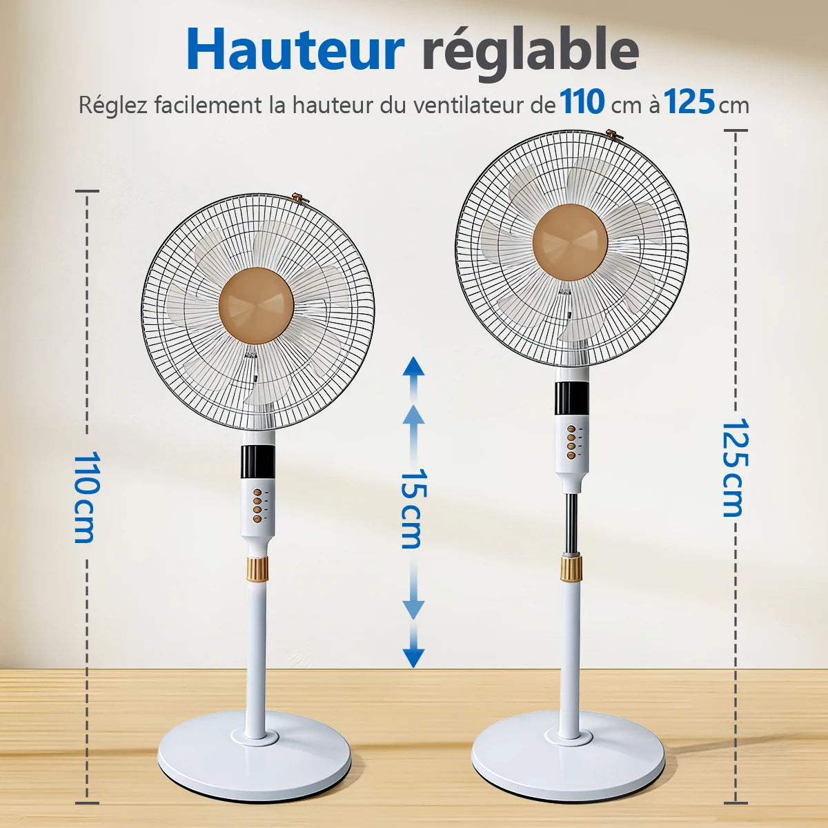 Ventilateurs Sur Pied Intelligents Télécommande, 6 Vitesses Réglables