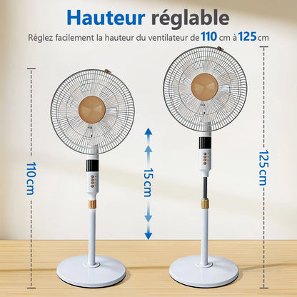 Ventilateurs Sur Pied Intelligents Télécommande, 6 Vitesses Réglables