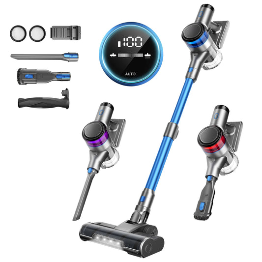 Aspirateur Sans Fil Puissant 70KPa, Bac 1L Bleu EU France