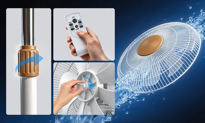 Ventilateurs Sur Pied Intelligents Télécommande, 6 Vitesses Réglables