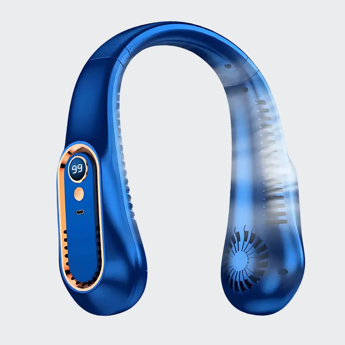 AVIS – Ventilateur de cou portable et rechargeable Bleu