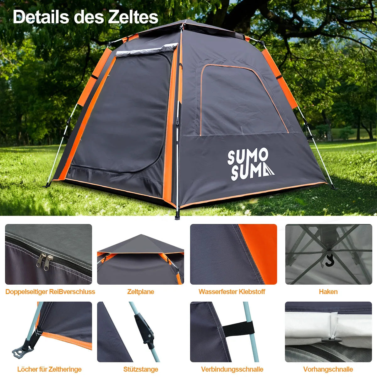 Tente De Camping Instantanée À Ouverture Rapide Pour 3 À 4 Personnes