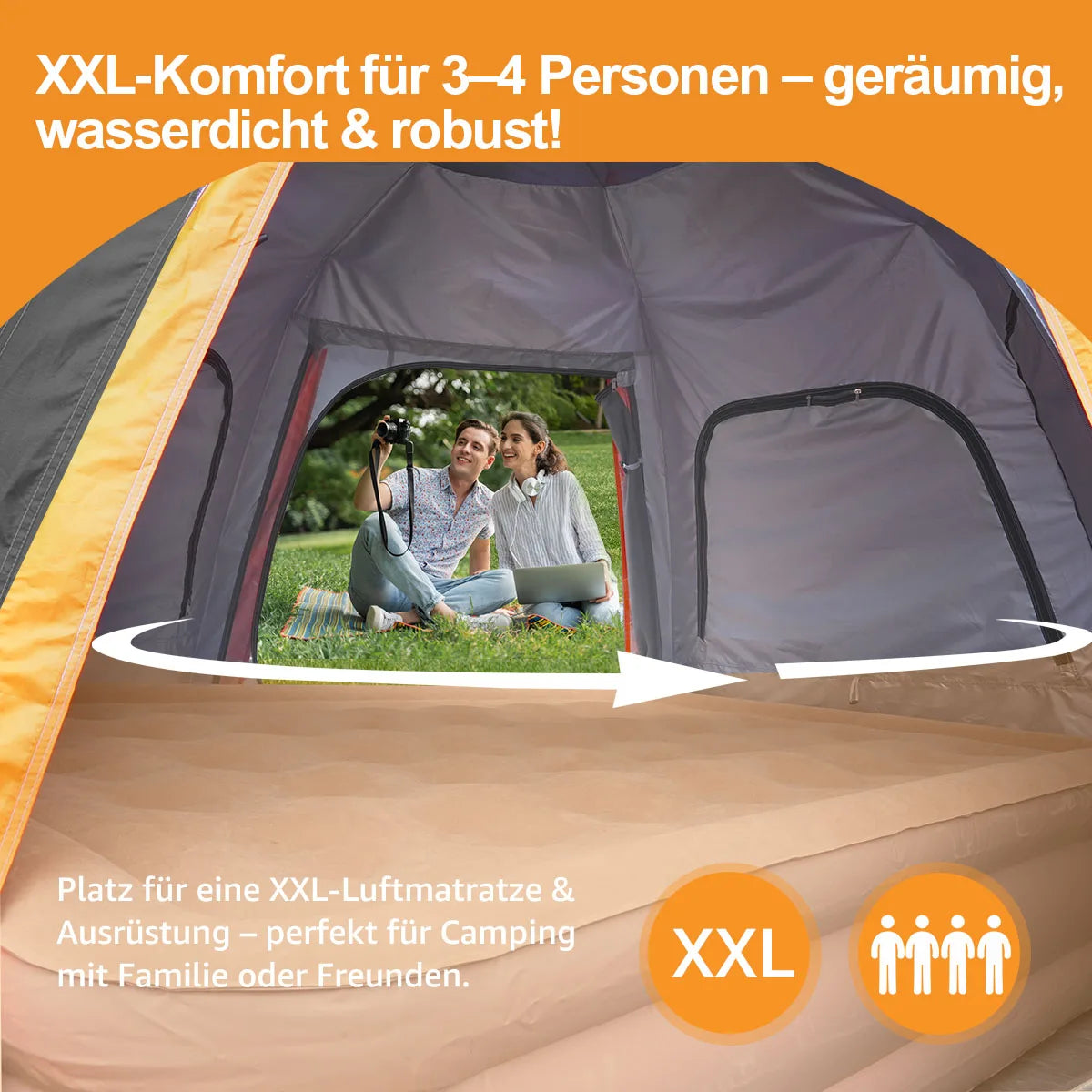 Tente De Camping Instantanée À Ouverture Rapide Pour 3 À 4 Personnes