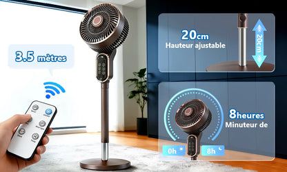 Ventilateur Sur Pied Silencieux Télécommande 3 Vitesses