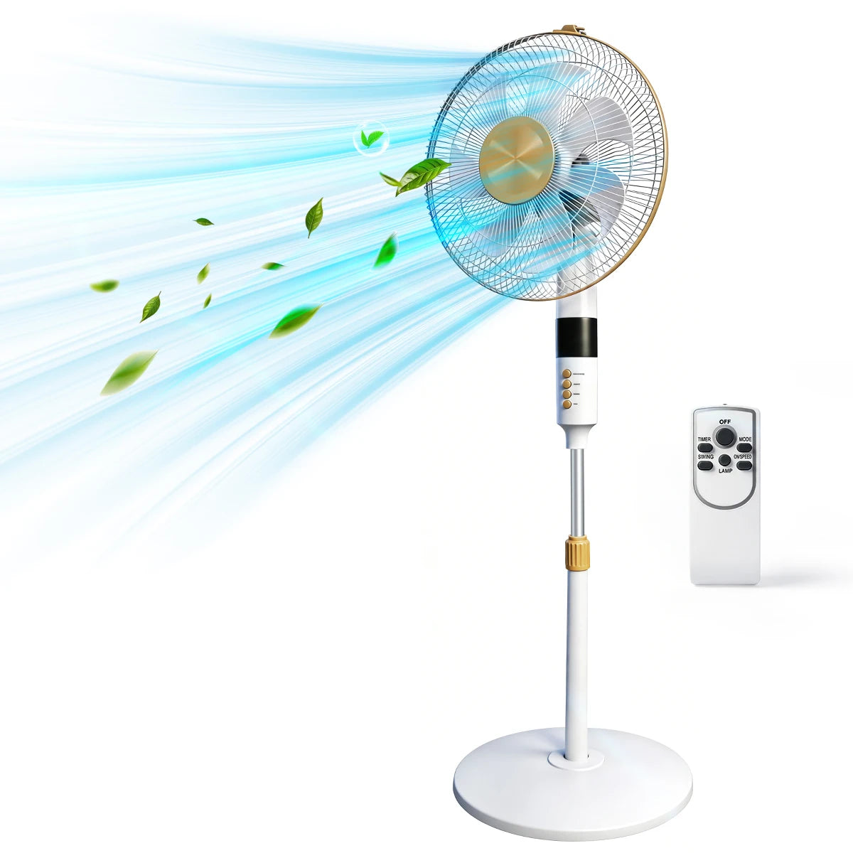 Ventilateurs Sur Pied Intelligents Télécommande, 6 Vitesses Réglables