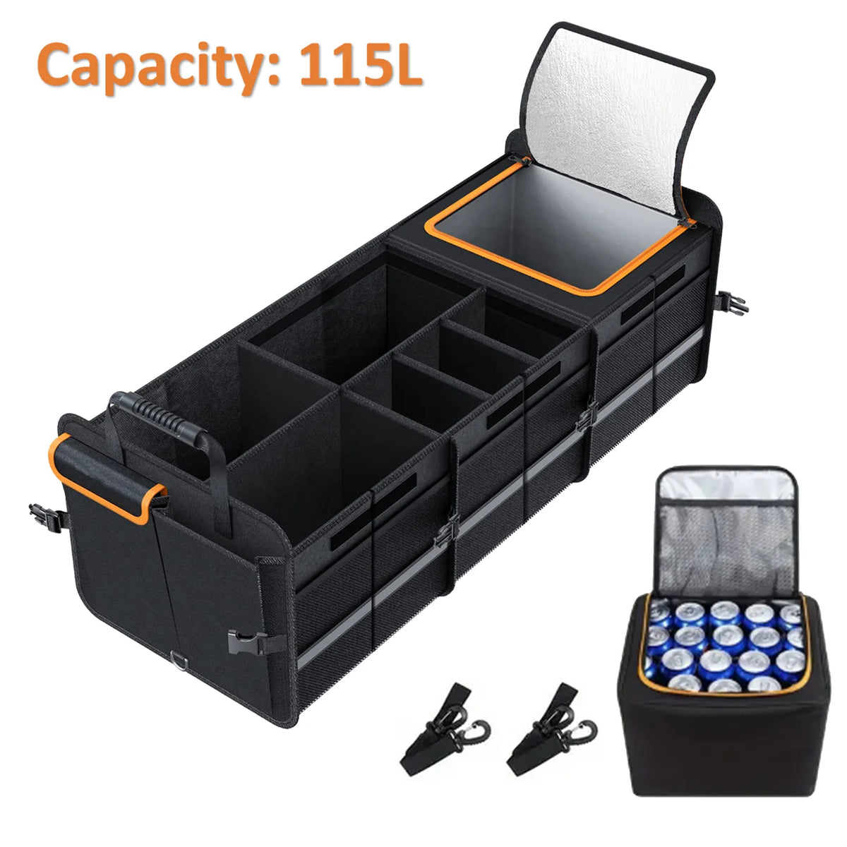Organisateur de coffre pliable 115 L – tissu Oxford