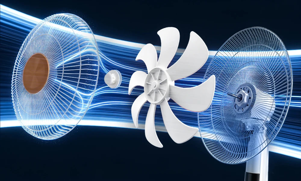 Ventilateurs Sur Pied Intelligents Télécommande, 6 Vitesses Réglables