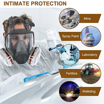 Masque à Gaz Intégral 6800 15 en 1 Pour Vapeurs Chimiques Filtre 95