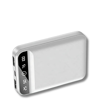 Batterie externe légère avec écran – USB 5V/2A Blanc Stock Central accessoires affichage appareils assure avec batterie capacit cette charge cran curit dispositifs externe format pour protections rapide rapidebatterie smartphones usage