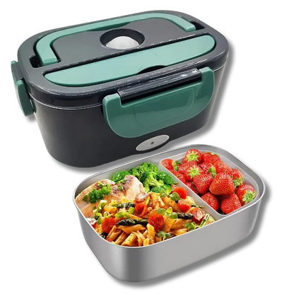 Boîte à Lunch Électrique 3-en-1 - Maison, Bureau et Voiture 220v avec bureau camion cette chauds chauffez cipient compartiment confort cuill domestique elle facile fourchette inclus inox isotherme lectrique lunch maison minutes nettoyer partout plastique portable pour praticit pratiques quotidien rapide repas tout voiture voiturebo