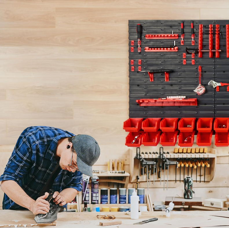 Bacs de rangement muraux 30 ou 48 pièces avec panneaux modulables
