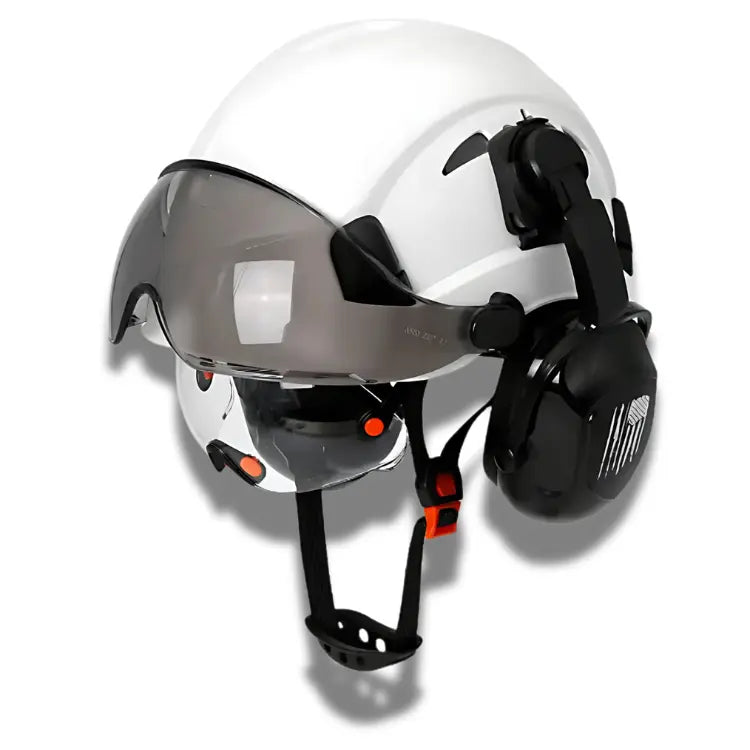 Casque de sécurité multifonction AME-GS CRO8 A avec protège-oreilles activit ajustement avec casque circulation confort curit doublure forme lunettes meilleure menton multifonction normes pour protection ration rieur sangle suspension syst tissu tractable trous visi