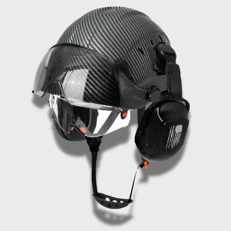 Casque de sécurité multifonction AME-GS Fibre de carbone noir A activit ajustement avec casque circulation confort curit doublure forme lunettes meilleure menton multifonction normes pour protection ration rieur sangle suspension syst tissu tractable trous visi