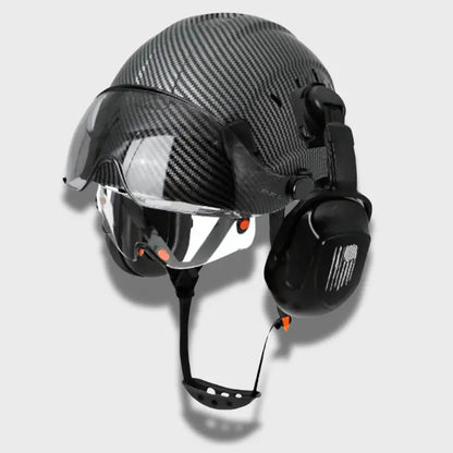 Casque de sécurité multifonction AME-GS Fibre de carbone noir A activit ajustement avec casque circulation confort curit doublure forme lunettes meilleure menton multifonction normes pour protection ration rieur sangle suspension syst tissu tractable trous visi