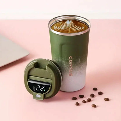 Coffe-Tempo | Votre café à la température idéale Vert affichage bureau café chaud coffe contr design froid guster isolation longtemps maintient permet placement sans saveur temp tempo temps votre