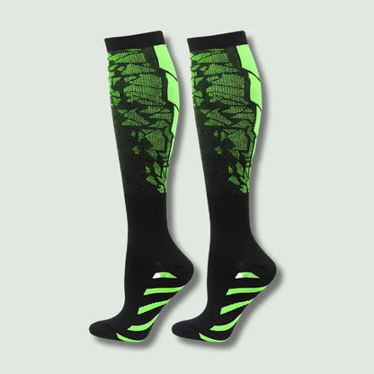 Coolsa – Chaussettes hautes de compression et soutien Vert actifschaussettes adapt ales chaussettes circulation compression confort coolsa debout douleurs duction fatigue hautes jambes journ lioration pour respirant restauration sont soutien travailleurs