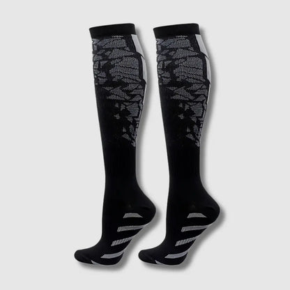 Coolsa – Chaussettes hautes de compression et soutien Gris foncé actifschaussettes adapt ales chaussettes circulation compression confort coolsa debout douleurs duction fatigue hautes jambes journ lioration pour respirant restauration sont soutien travailleurs