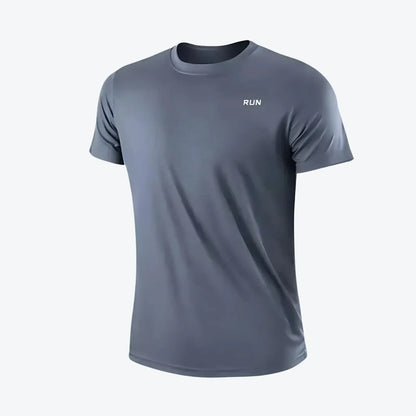 RUN – T-shirt col rond respirant Gris actif actives avec chage confort coupe effort journ pour quotidien respirant rond shirt technique unisexe