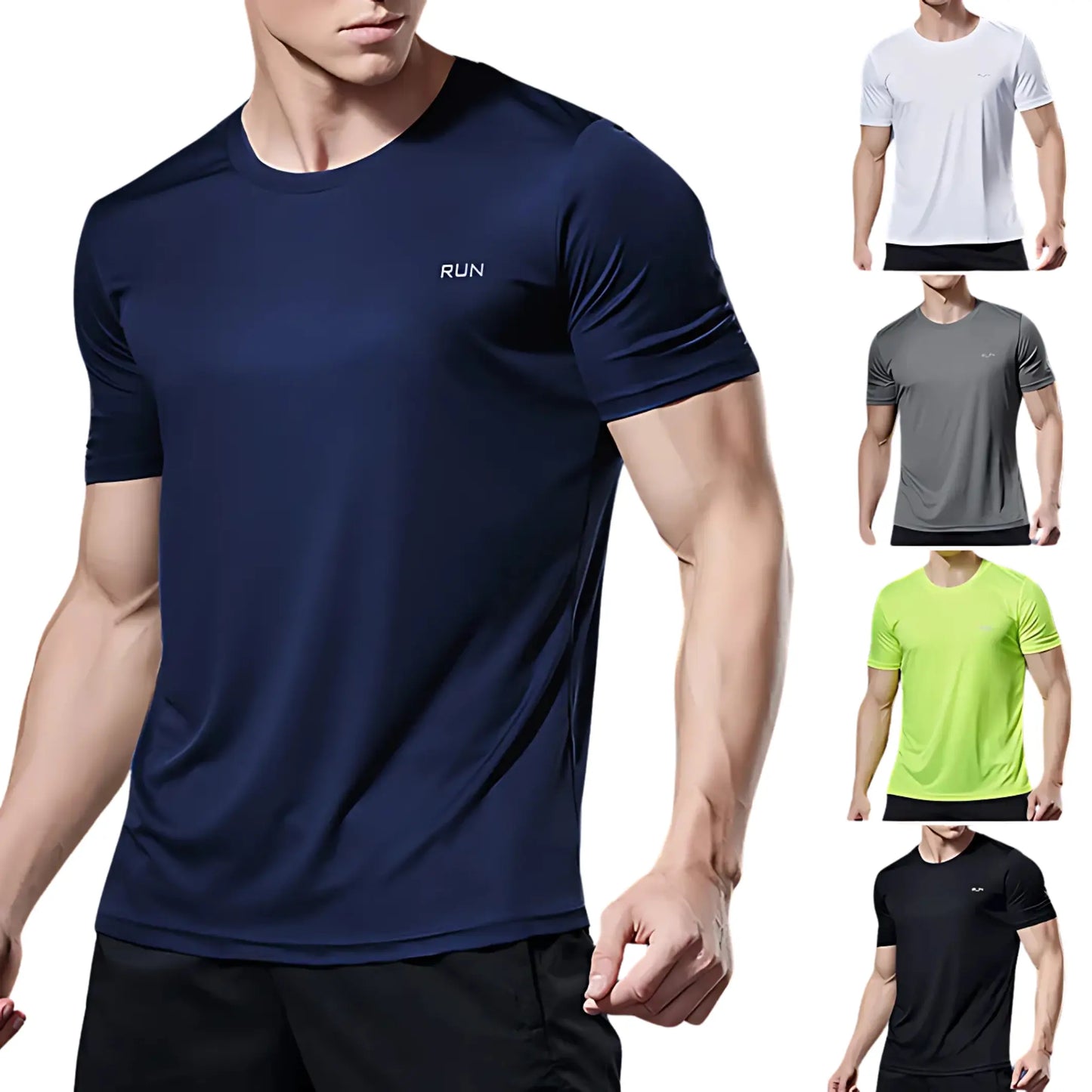 RUN – T-shirt col rond respirant actif actives avec chage confort coupe effort journ pour quotidien respirant rond shirt technique unisexe