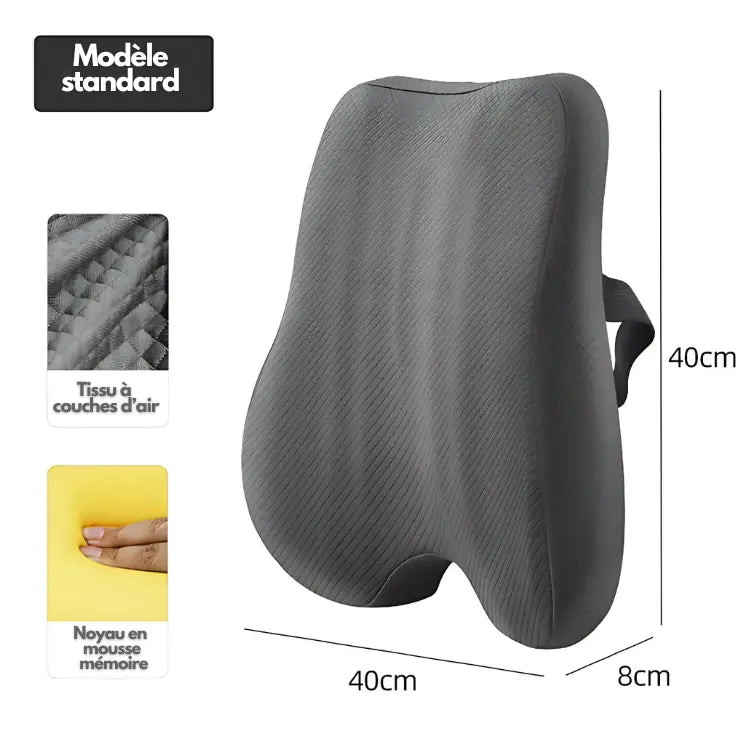 Ferns | Coussin Dossier et Siège Orthopédique Coussin lombaire gris assise avec bureau coccyx confort coussin design dique dossier douleurs ferns forme haute housse lavable lombaire lombaires maison moire mousse orthop posture pour prolong respirant soutien tissu toute utilisation voiture votre