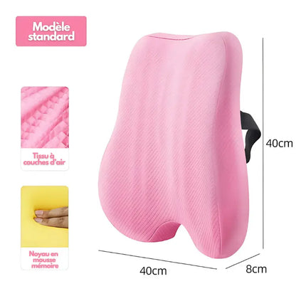 Ferns | Coussin Dossier et Siège Orthopédique Coussin lombaire rose assise avec bureau coccyx confort coussin design dique dossier douleurs ferns forme haute housse lavable lombaire lombaires maison moire mousse orthop posture pour prolong respirant soutien tissu toute utilisation voiture votre