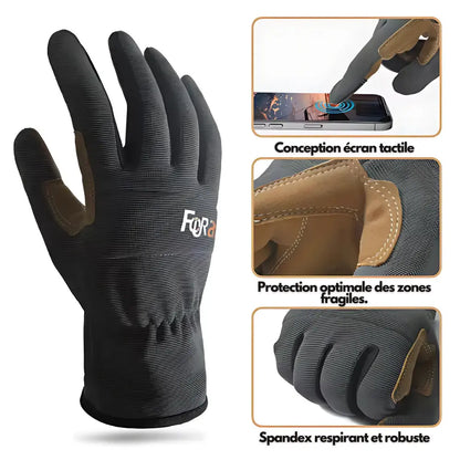 Foram : Gants anti-dérapants pour travaux anti anti-dérapants bricolage cision compatibles confort cran curit design durabilit foram gants gers grip haute leur manutention pour prise rapants renforc respirant spandex tactile travaux