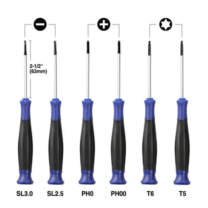 WORKPRO Jeu de Tournevis Magnétiques 15 Pièces Grip Antidérapant Phillips Pozi
