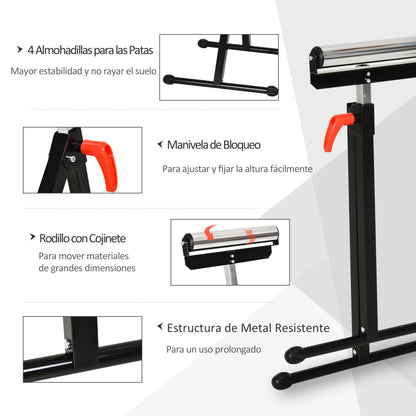 Servante à rouleau réglable 68–110 cm – support pliant