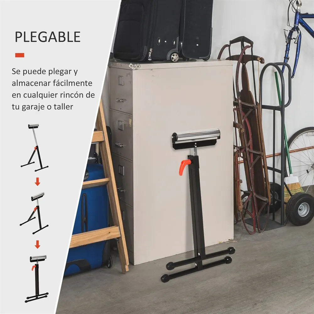 Servante à rouleau réglable 68–110 cm – support pliant