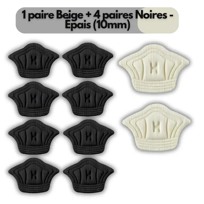HeelFit : Coussinets de talon adhésifs 1 paire Beige + 4 paires Noires - Épais (10mm) ajustement avec chaussures confort coussinets essayez haute heelfit journ parfait pour protection sifs sive taille talon toutes ultimecoussinets votre