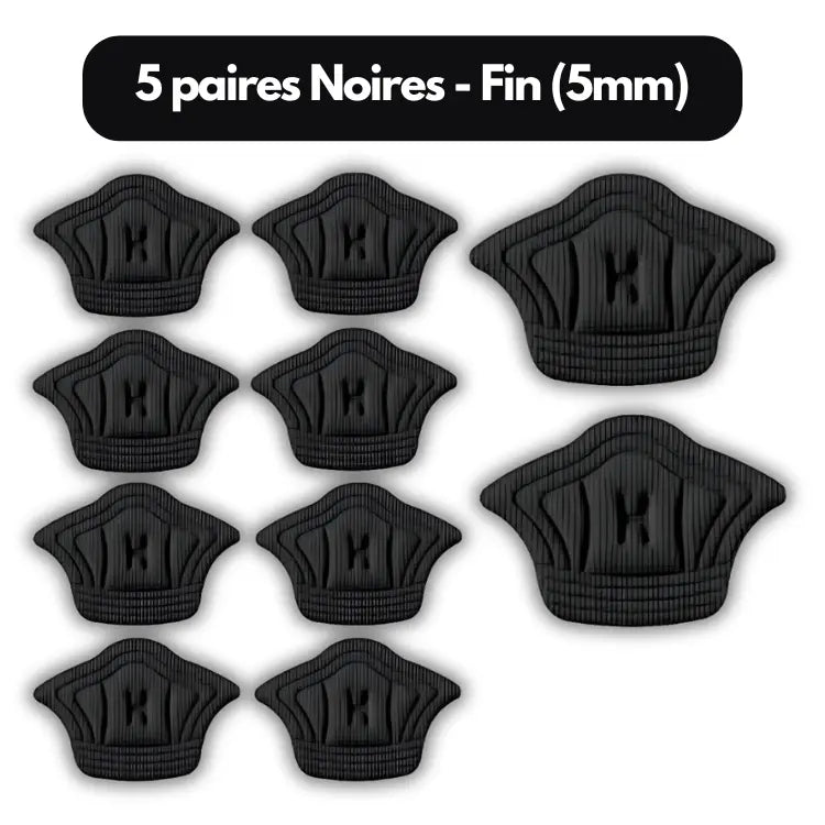 HeelFit : Coussinets de talon adhésifs 5 paires Noires - Fin (5mm) ajustement avec chaussures confort coussinets essayez haute heelfit journ parfait pour protection sifs sive taille talon toutes ultimecoussinets votre