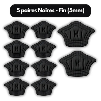 HeelFit : Coussinets de talon adhésifs 5 paires Noires - Fin (5mm) ajustement avec chaussures confort coussinets essayez haute heelfit journ parfait pour protection sifs sive taille talon toutes ultimecoussinets votre