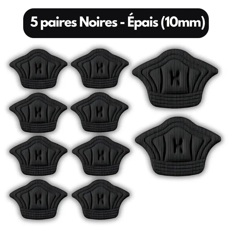HeelFit : Coussinets de talon adhésifs 5 paires Noires - Épais (10mm) ajustement avec chaussures confort coussinets essayez haute heelfit journ parfait pour protection sifs sive taille talon toutes ultimecoussinets votre