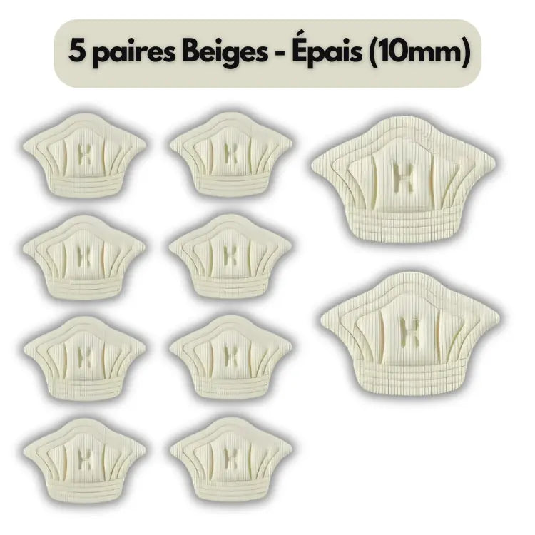 HeelFit : Coussinets de talon adhésifs 5 paires Beiges - Épais (10mm) ajustement avec chaussures confort coussinets essayez haute heelfit journ parfait pour protection sifs sive taille talon toutes ultimecoussinets votre