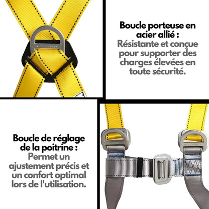 Kit harnais complet avec mousqueton activit avec besoins ceinture complet confort corde couleurs curit escalade fabriqu fiable garantit harnais hauteur lors mousqueton optimale points pour protection quip toutes travail travaux votre vous