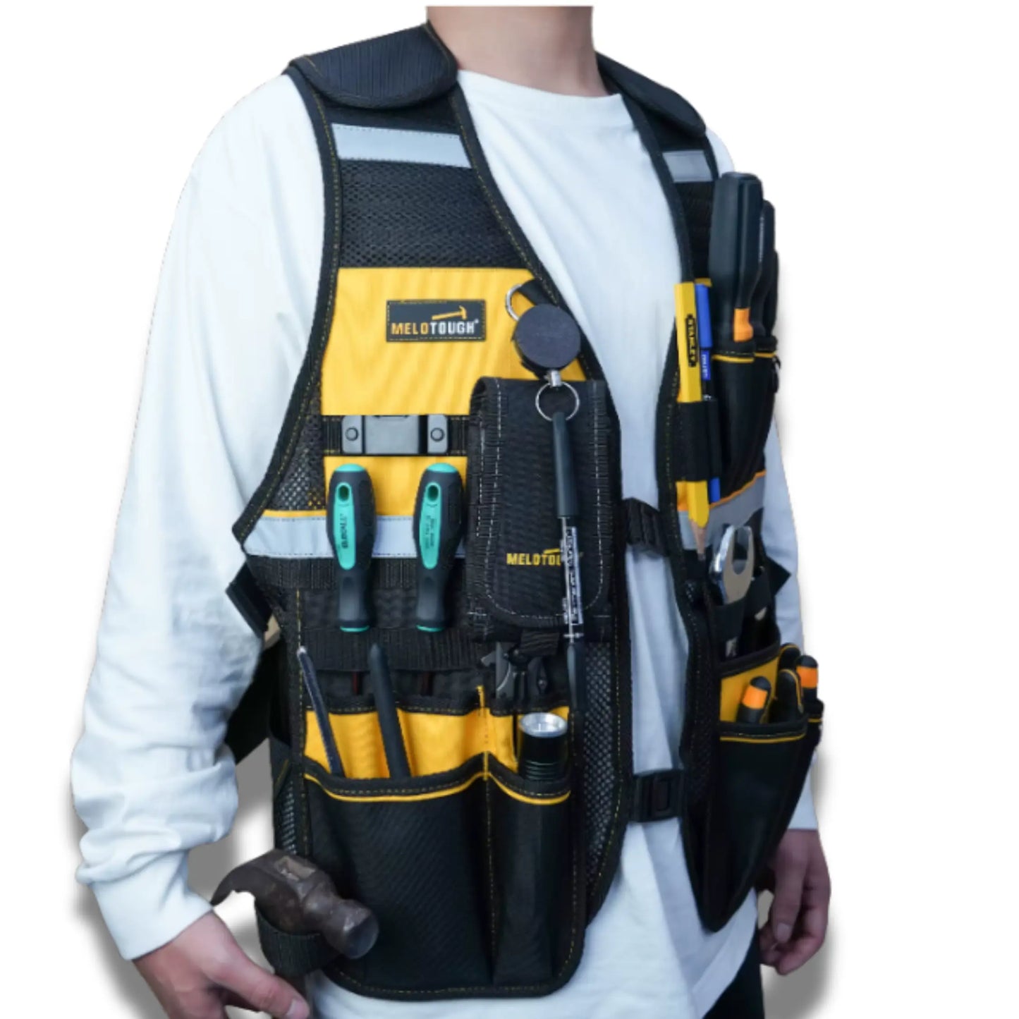 MELOTOUGH – Gilet à outils professionnel respirant et réglable confort gilet glable melotough outils pour professionnel rangement respirant tous tout