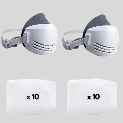 Masque de protection respiratoire ergonomique PM2.5 2 Masque 20 filtres ( Gris ) 20pcs activit autres bien confort cotton dust ergonomique expiration face facilement filter filtres fines half mask masque parfaitement particules pendant permet plus polluants pour poussi proof prot protection rempla respiratoire respirator respirer rieur sans sant valve visage votre vous