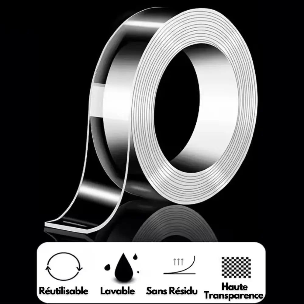 NANO : Adhésif Lavable Double Face couvrez double durable face fixation fixer lavable murs nano pour sans solution surfaces tout usage utiliser votre vous