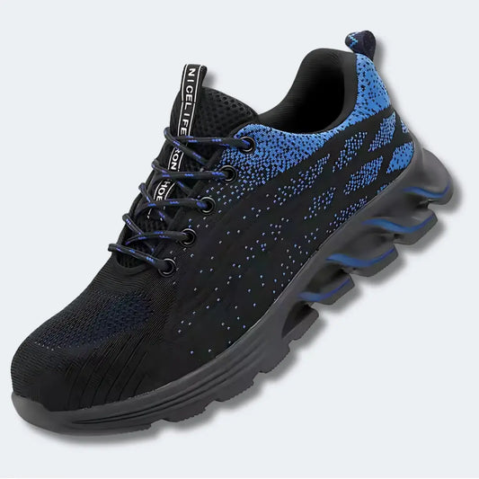 NICELIFE - Baskets de sécurité antistatiques Bleu acier antistatique antistatiques automne baskets caoutchouc confort curit doublure durable elles embout hiver maille nicelife pour printemps protection respirante rieure saison saisons semelle style sécurité toutes