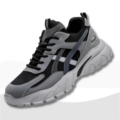 Pioneer – Baskets de sécurité anti-crevaison pour homme Gris acier acierbaskets anti avec baskets confort contre crevaison curit embout environnements homme maximale objets pioneer pour protection quotidien renforc respirabilit semelle tous travail