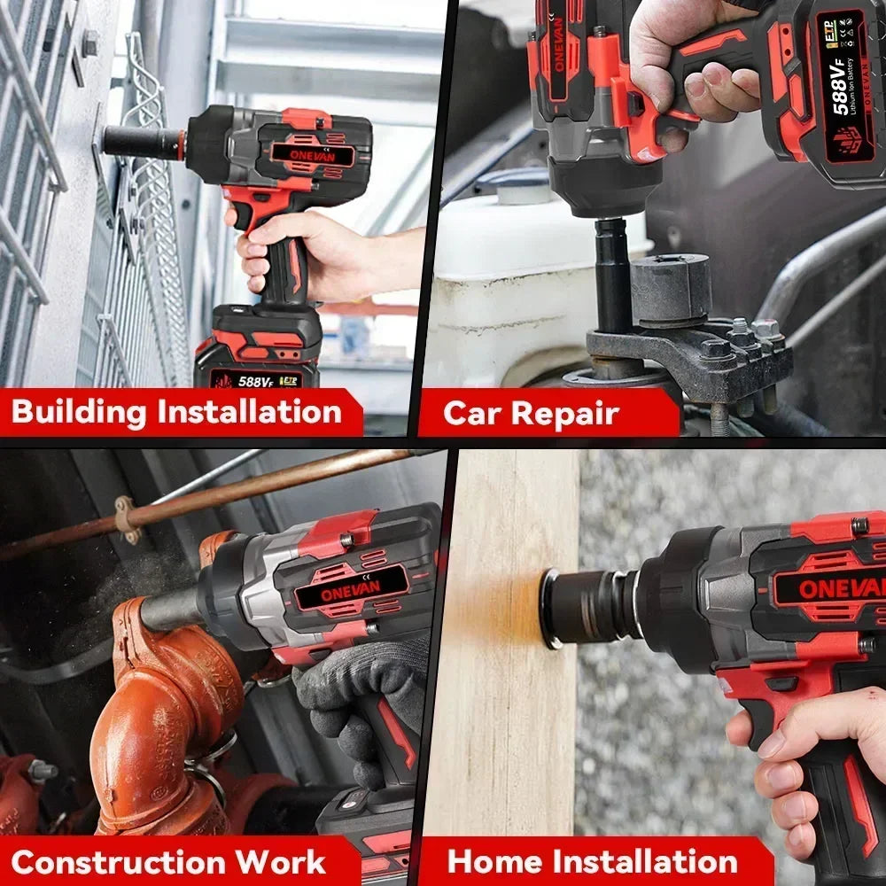 ONEVAN Clé À Chocs 1/2 Pouce 2800 Nm Brushless, Couple Fort, Makita 18V - Manuzen