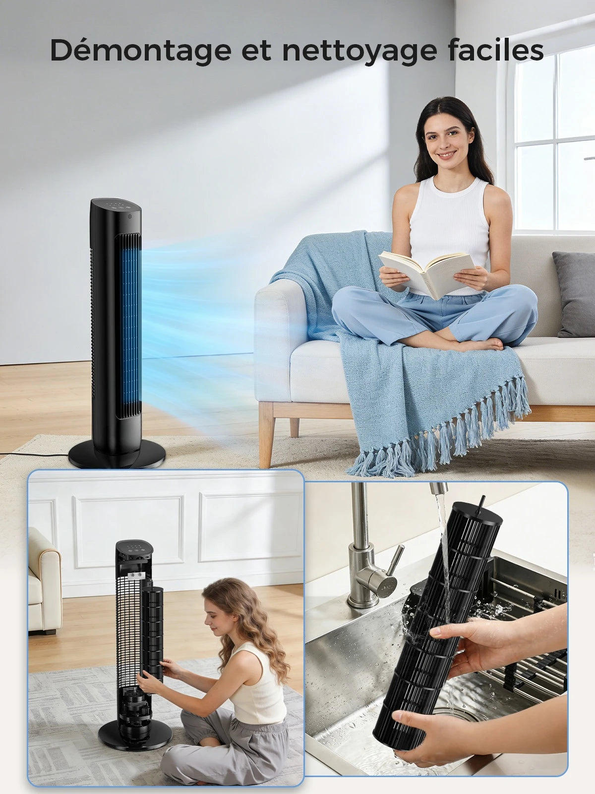 Ventilateur Sans Pales 80 Cm Avec Télécommande Silencieux
