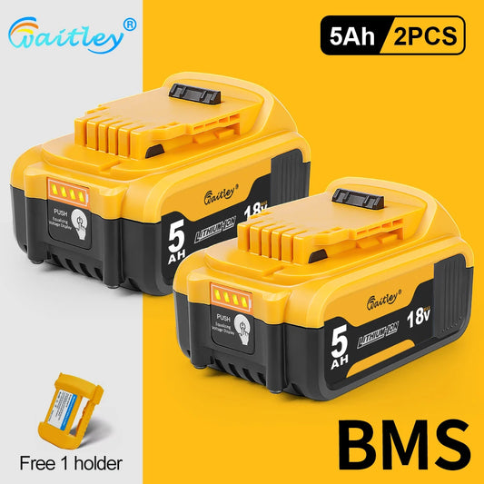 Batterie Waitley 18V Dewalt Liion Autonomie Prolongée BMS Compatibilité 18V 20V 2 batteries 5Ah Pologne
