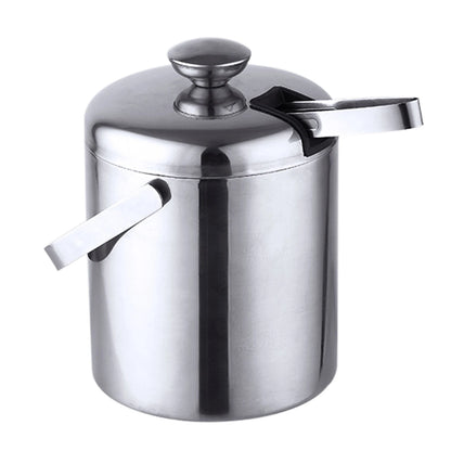 Seau À Glace Isolé Double Paroi 1,3 L Avec Pinces Et Couvercle