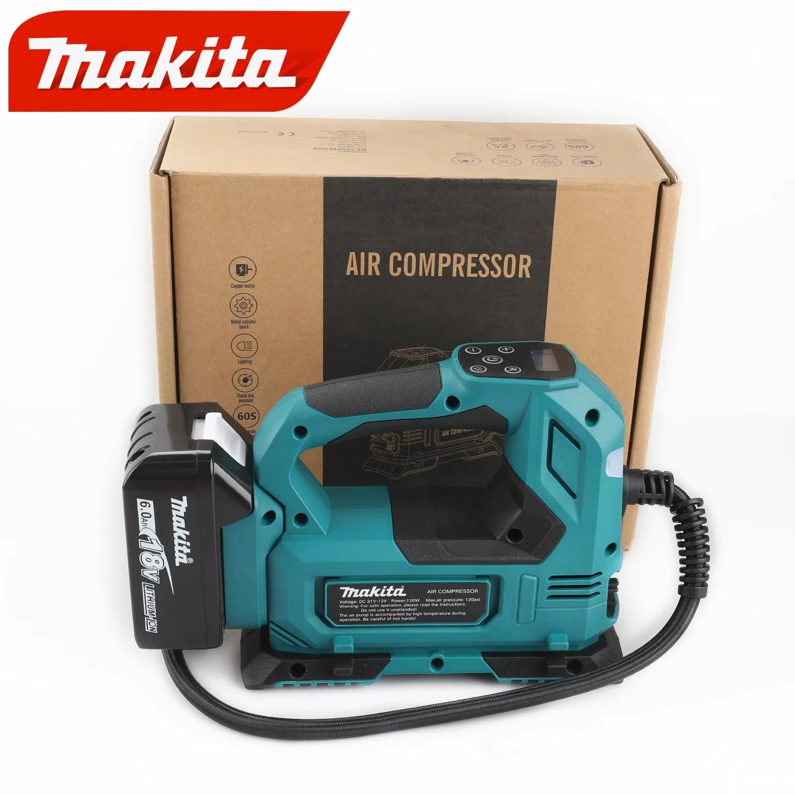 Makita Gonfleur Automatique Sans Fil Gonflage Rapide Batterie 18V LXT 18v 18v lxt automatique bricolage brushless ce compatible lxt gonflage gonflage rapide gonfleur maison makita pompe air sans batterie sans fil électrique