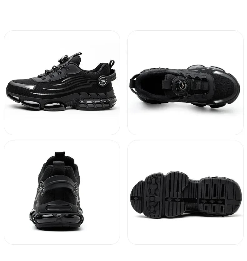 Chaussures De Sécurité À Bouton Rotatif Unisexe Embout Acier 37-48