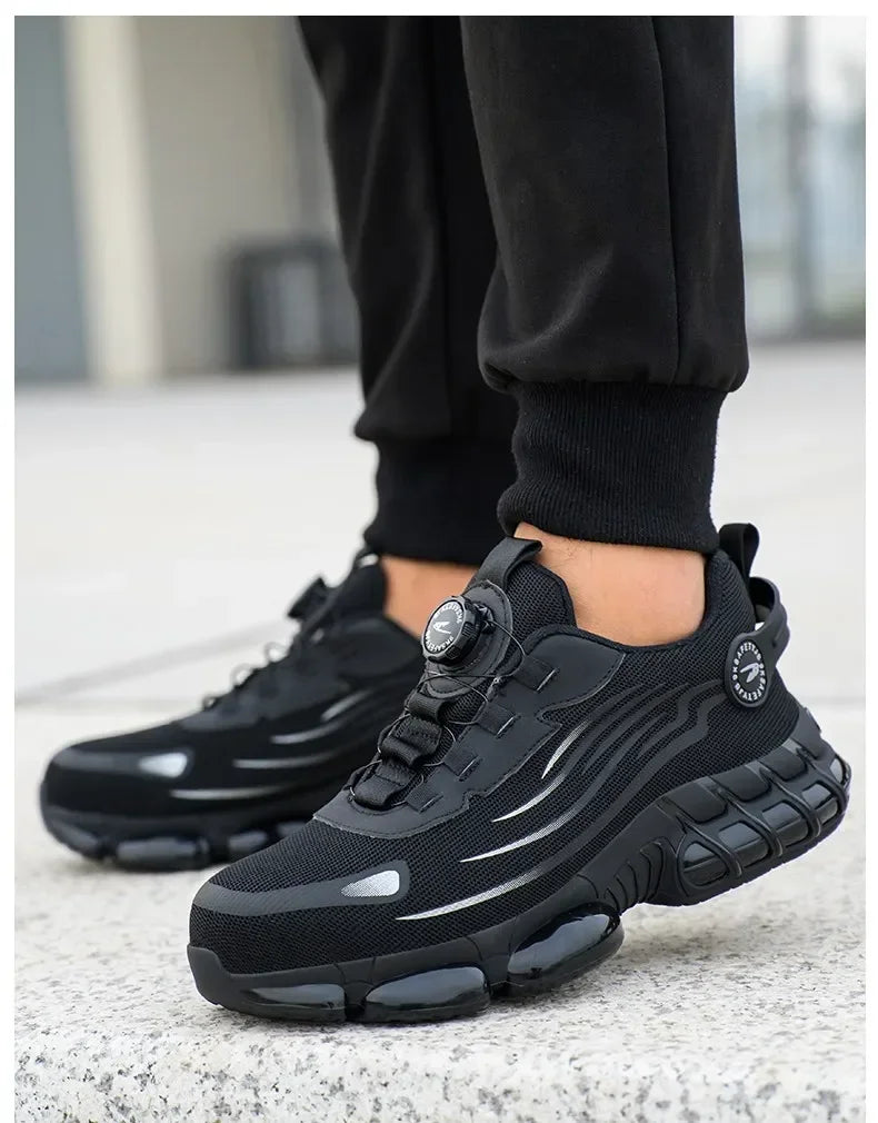 Chaussures De Sécurité À Bouton Rotatif Unisexe Embout Acier 37-48
