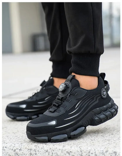 Chaussures De Sécurité À Bouton Rotatif Unisexe Embout Acier 37-48
