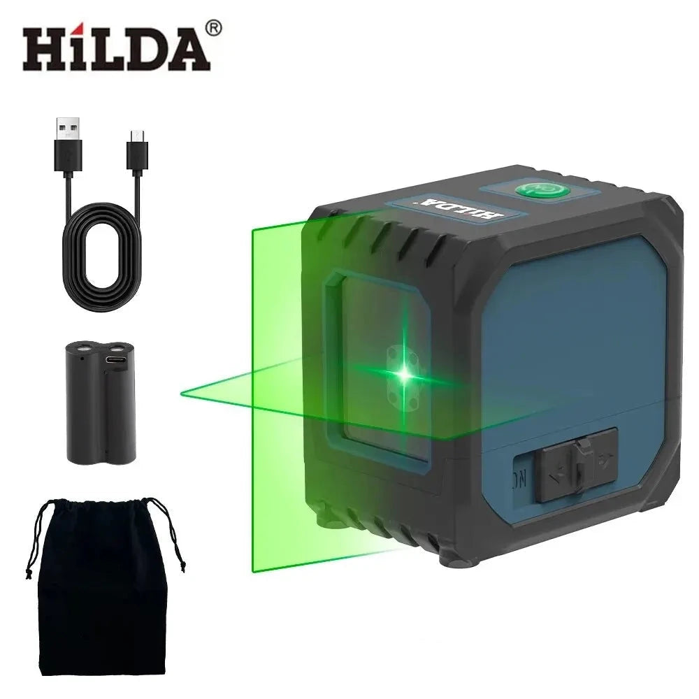 Hilda Mini Niveau Laser 2 Lignes Auto-Nivelant, Précision Pro, USB ZYOZ096
